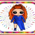 Coloring Book Game To Draw a Cute Creative Dolls